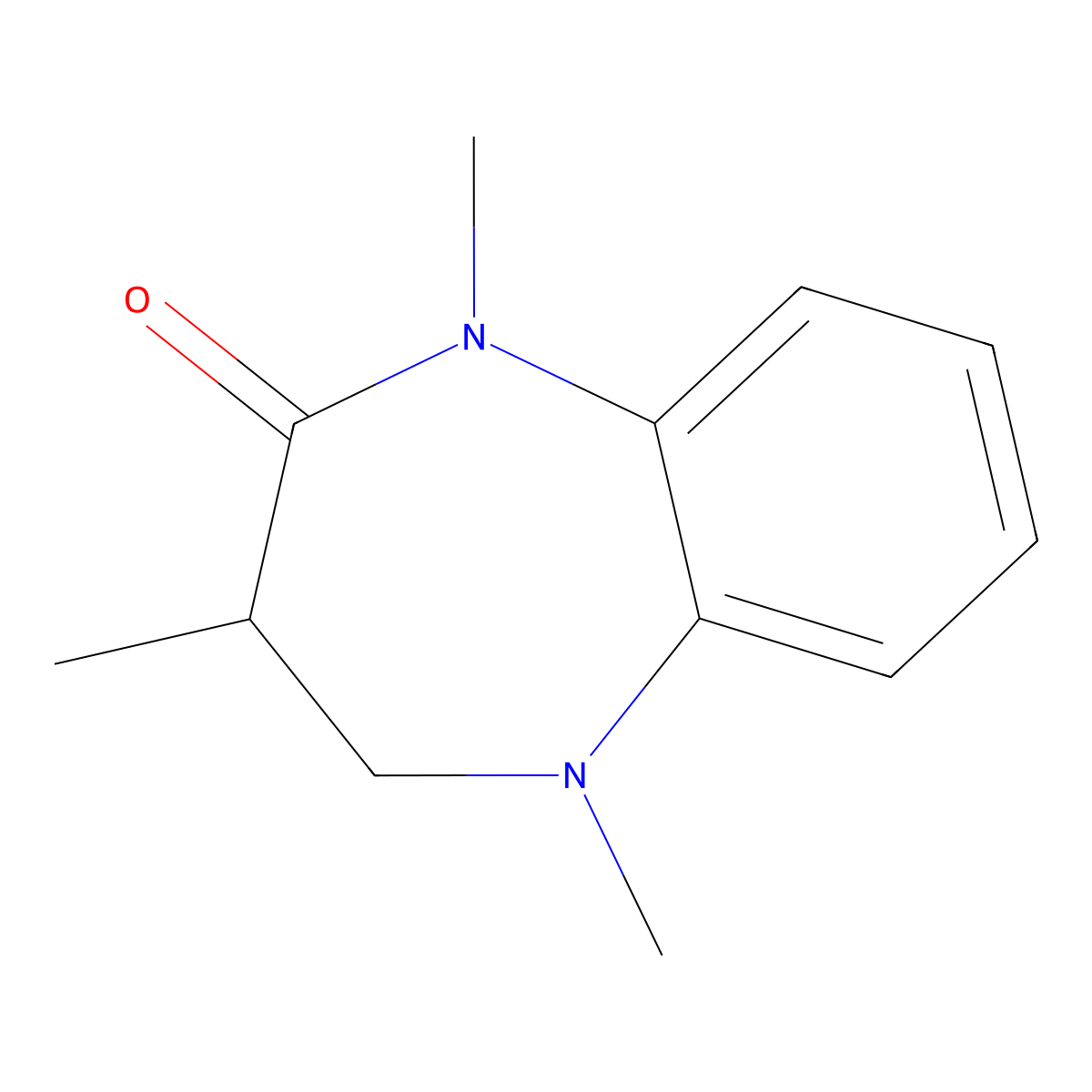 2H-1,5-Benzodiazepin-2-one, 1,3,4,5-tetrahydro-1,3,5-trimethyl- molecular structure, CAS 120337-35-1
