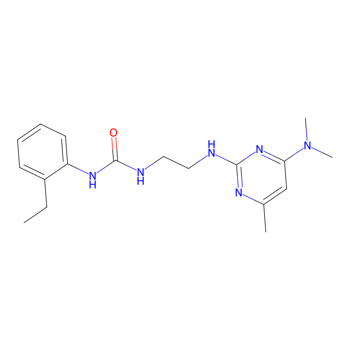 1-(2-((4-(Dimethylamino)-6-methylpyrimidin-2-yl)amino)ethyl)-3-(2-ethylphenyl)urea molecular structure, CAS 1203370-18-6