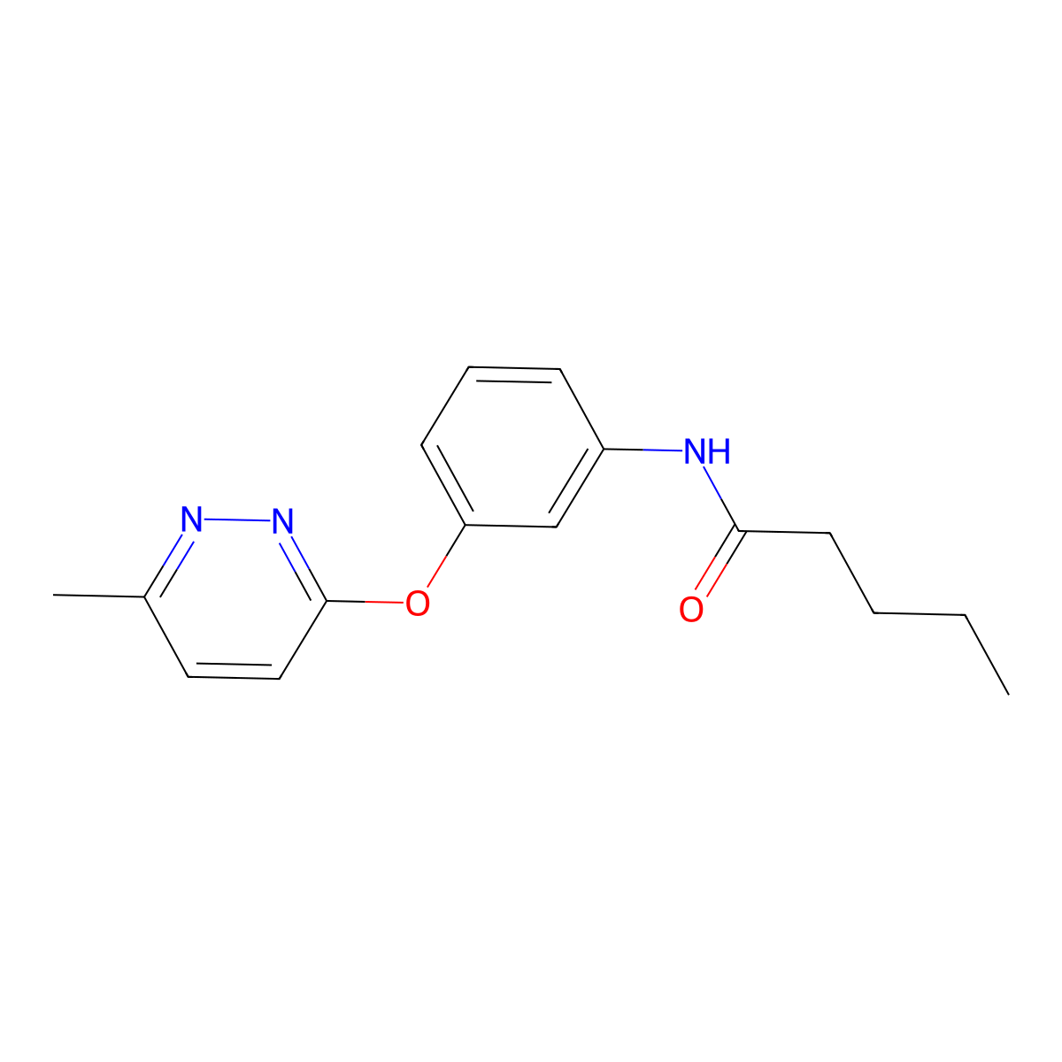 N-(3-((6-methylpyridazin-3-yl)oxy)phenyl)pentanamide molecular structure, CAS 1203372-34-2