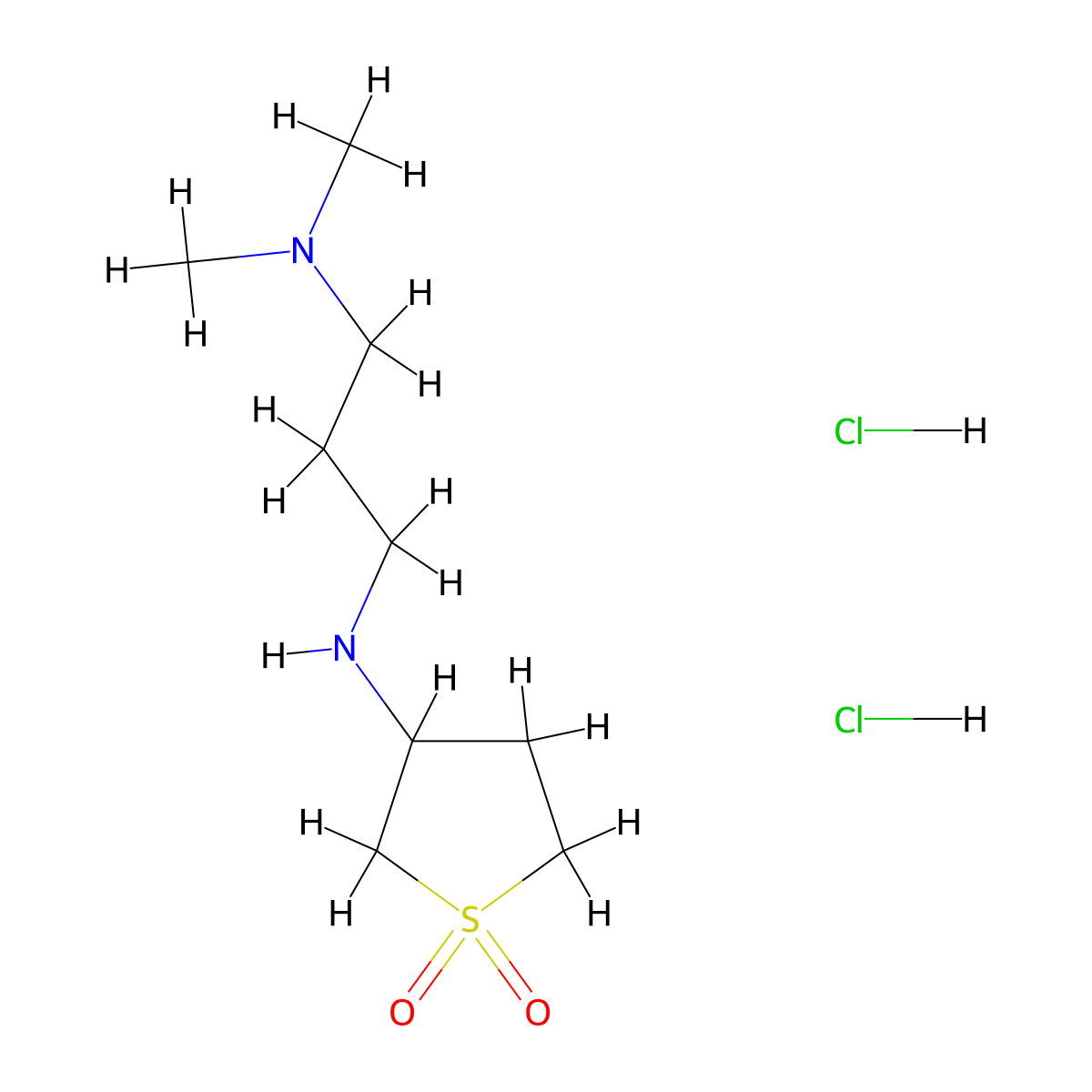3-{[3-(Dimethylamino)propyl]amino}-1lambda6-thiolane-1,1-dione dihydrochloride molecular structure, CAS 1203372-93-3