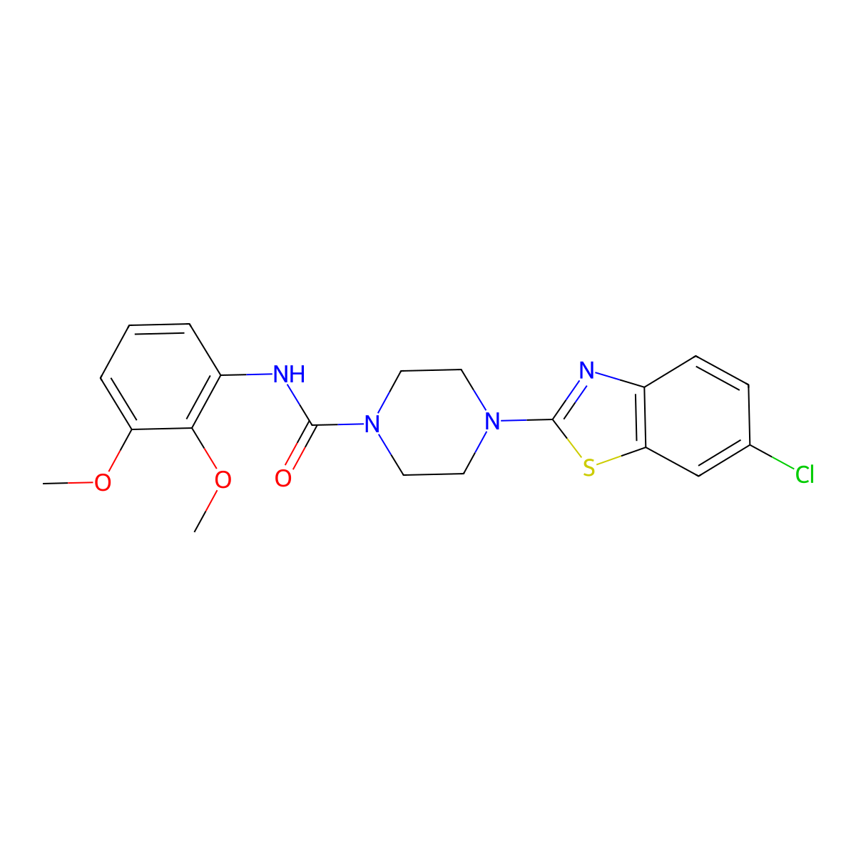 4-(6-chlorobenzo[d]thiazol-2-yl)-N-(2,3-dimethoxyphenyl)piperazine-1-carboxamide molecular structure, CAS 1203373-39-0