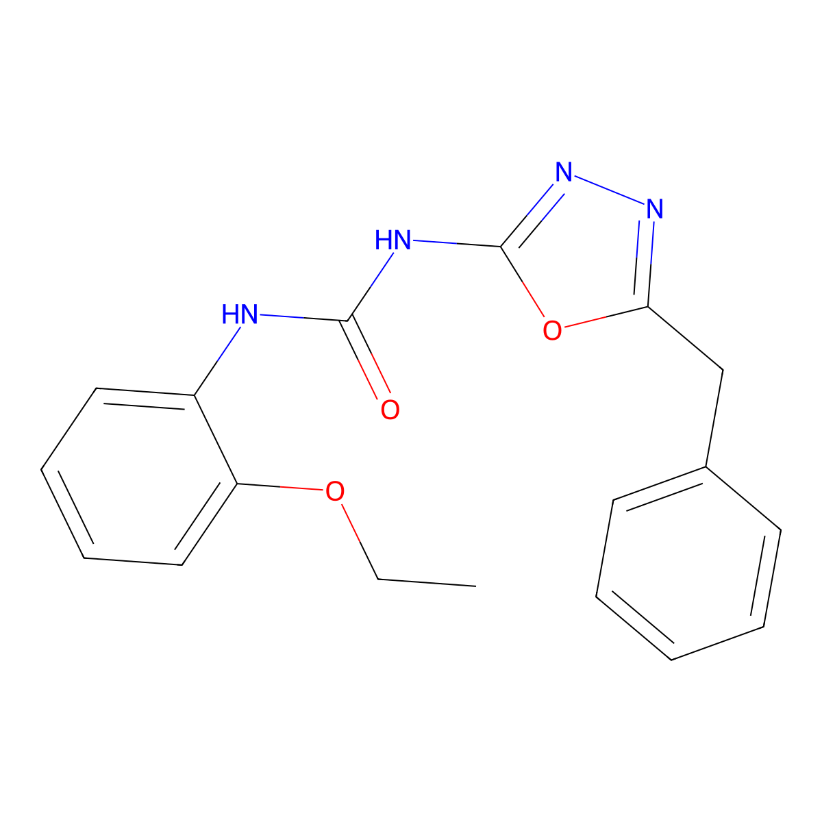 1-(5-Benzyl-1,3,4-oxadiazol-2-yl)-3-(2-ethoxyphenyl)urea molecular structure, CAS 1203374-80-4