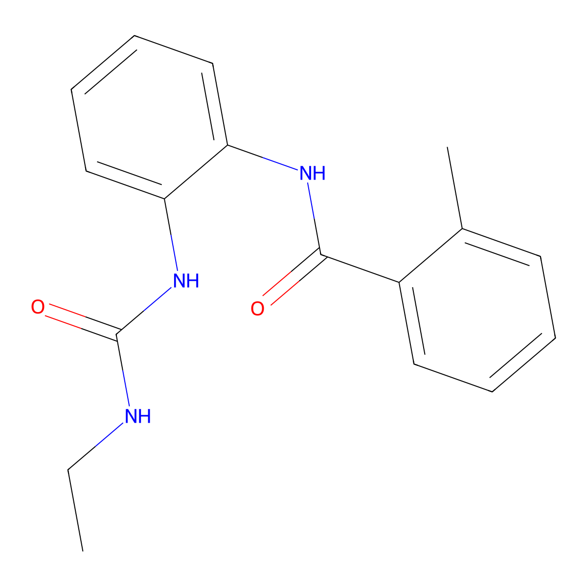 N-(2-(3-ethylureido)phenyl)-2-methylbenzamide molecular structure, CAS 1203375-51-2