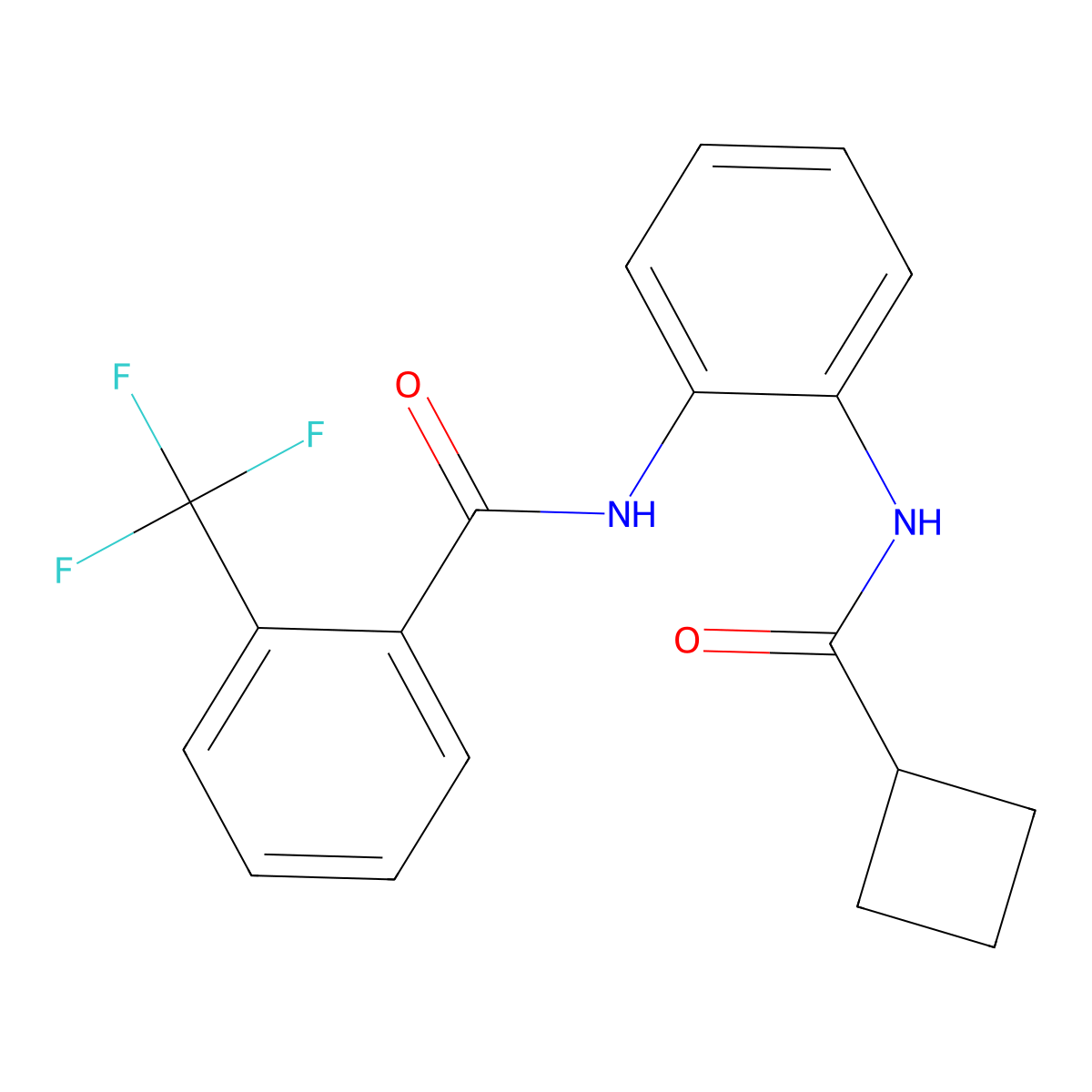 N-(2-(cyclobutanecarboxamido)phenyl)-2-(trifluoromethyl)benzamide molecular structure, CAS 1203379-49-0