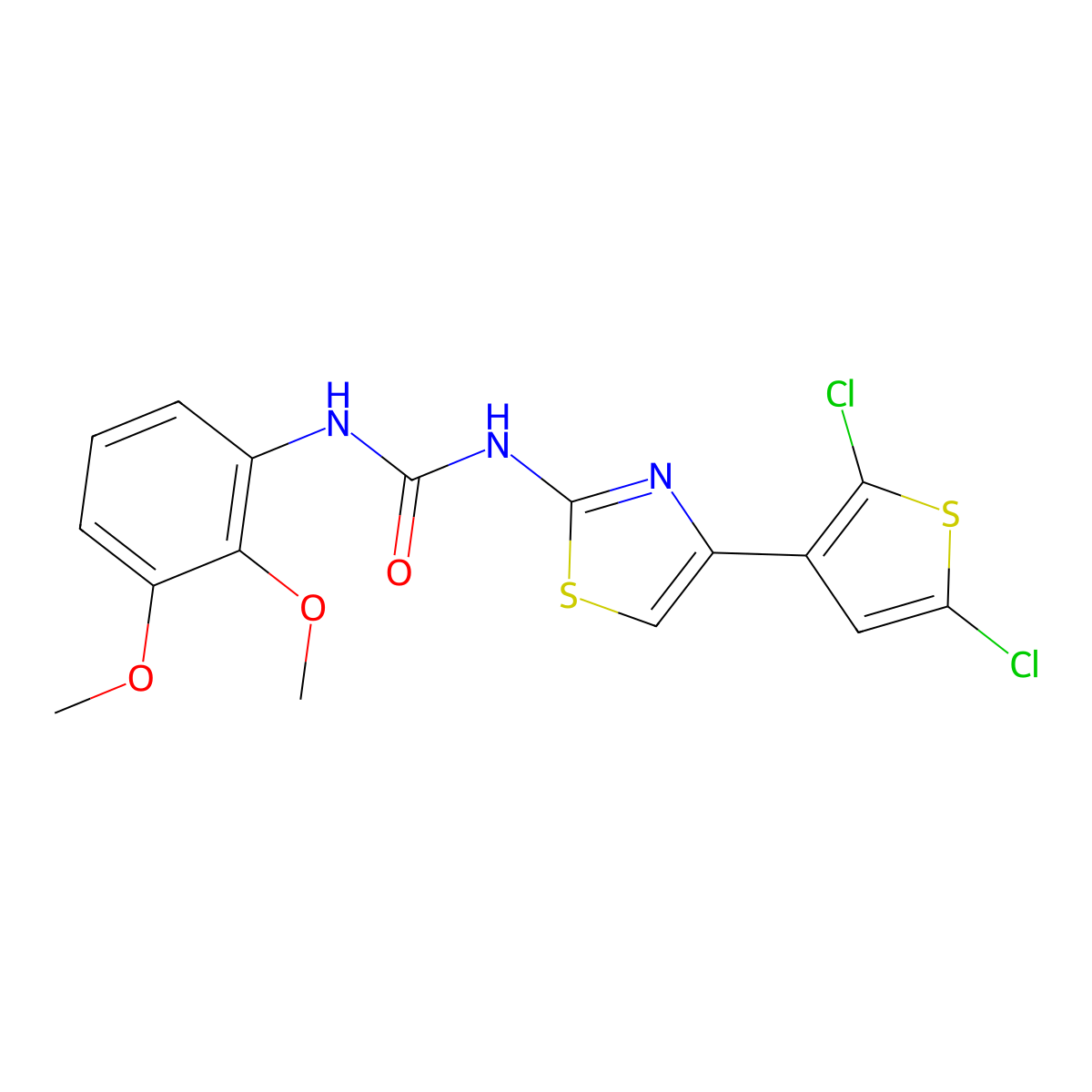 1-(4-(2,5-Dichlorothiophen-3-yl)thiazol-2-yl)-3-(2,3-dimethoxyphenyl)urea molecular structure, CAS 1203380-34-0