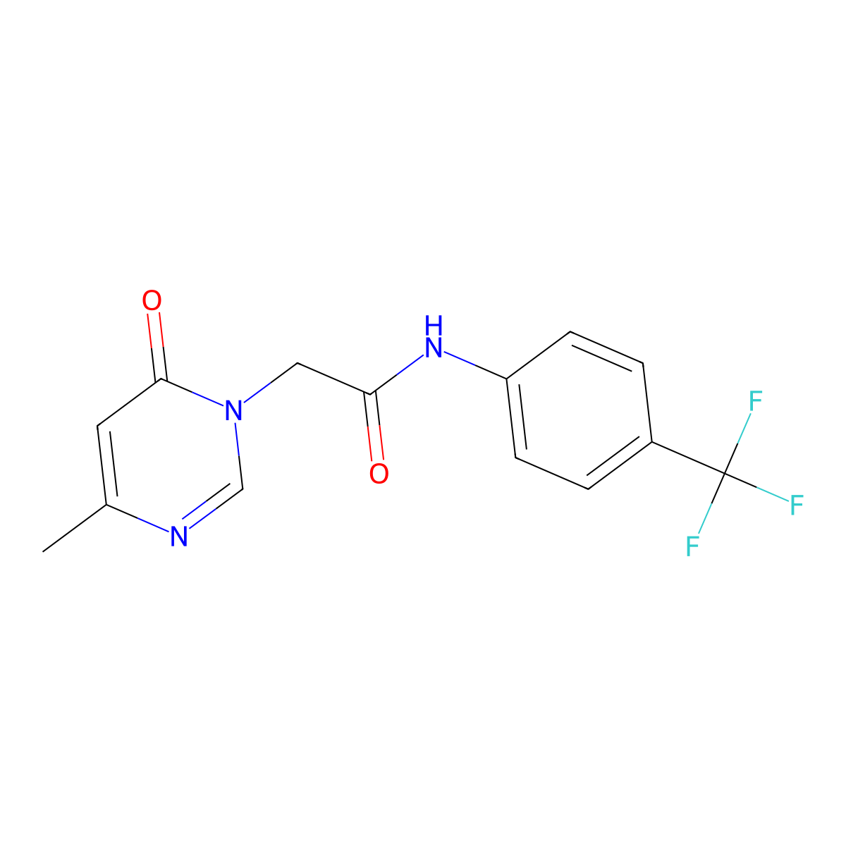 2-(4-methyl-6-oxopyrimidin-1(6H)-yl)-N-(4-(trifluoromethyl)phenyl)acetamide molecular structure, CAS 1203381-05-8