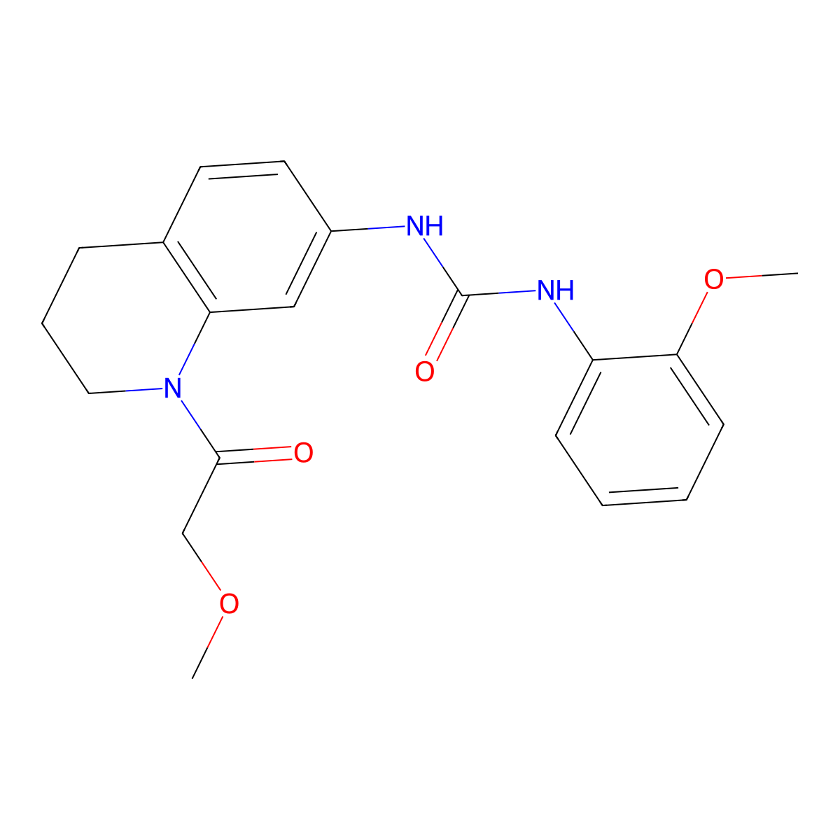 3-[1-(2-Methoxyacetyl)-1,2,3,4-tetrahydroquinolin-7-yl]-1-(2-methoxyphenyl)urea molecular structure, CAS 1203381-24-1