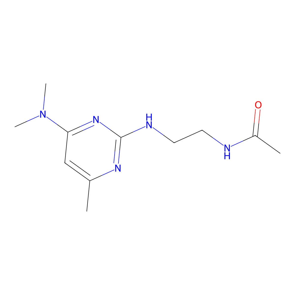 N-(2-{[4-(dimethylamino)-6-methylpyrimidin-2-yl]amino}ethyl)acetamide molecular structure, CAS 1203381-62-7