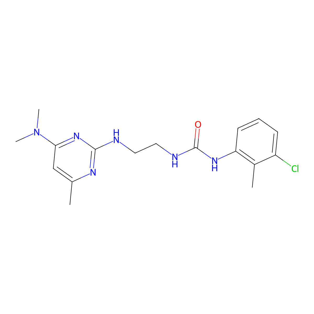 1-(3-Chloro-2-methylphenyl)-3-(2-{[4-(dimethylamino)-6-methylpyrimidin-2-yl]amino}ethyl)urea molecular structure, CAS 1203382-99-3