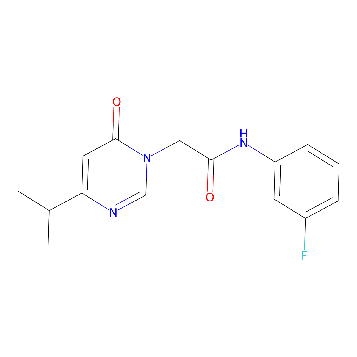 N-(3-fluorophenyl)-2-(4-isopropyl-6-oxopyrimidin-1(6H)-yl)acetamide molecular structure, CAS 1203384-60-4