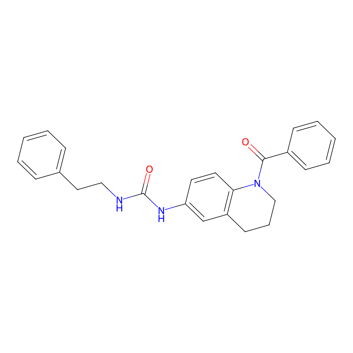 1-(1-Benzoyl-1,2,3,4-tetrahydroquinolin-6-yl)-3-phenethylurea molecular structure, CAS 1203385-15-2