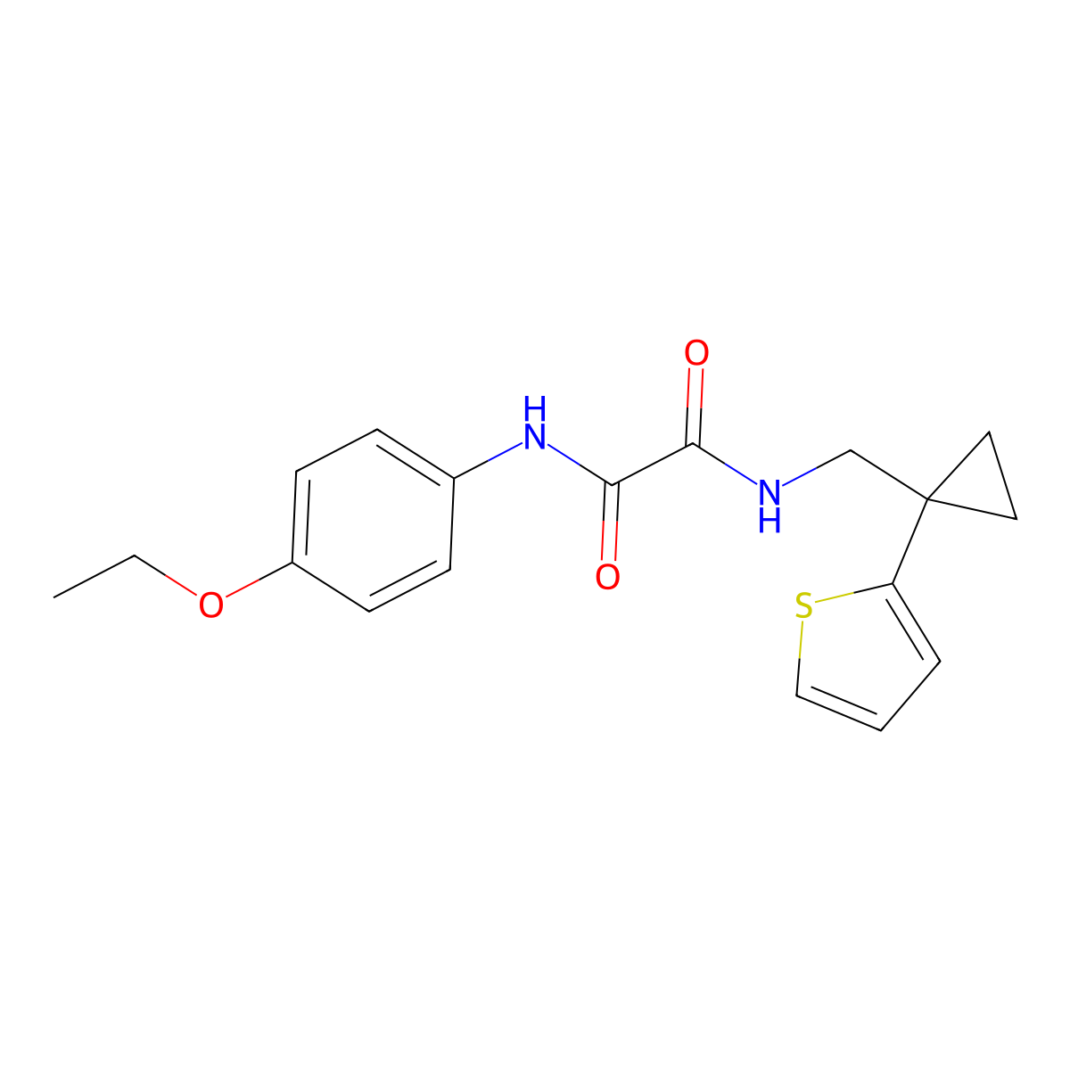 N1-(4-ethoxyphenyl)-N2-((1-(thiophen-2-yl)cyclopropyl)methyl)oxalamide molecular structure, CAS 1203385-30-1