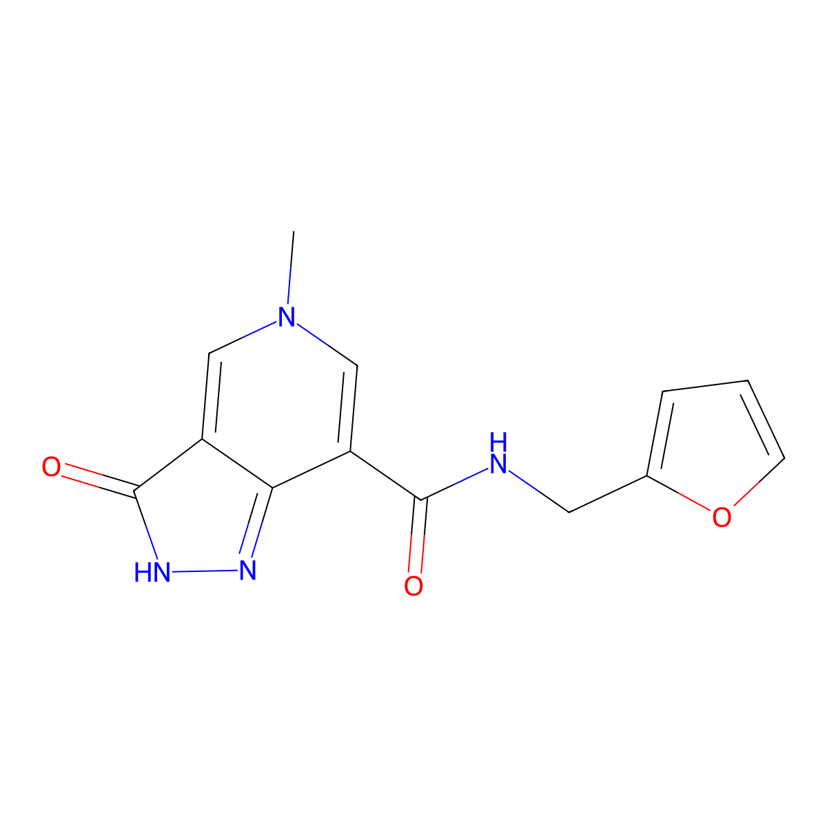 N-(furan-2-ylmethyl)-5-methyl-3-oxo-3,5-dihydro-2H-pyrazolo[4,3-c]pyridine-7-carboxamide molecular structure, CAS 1203386-69-9