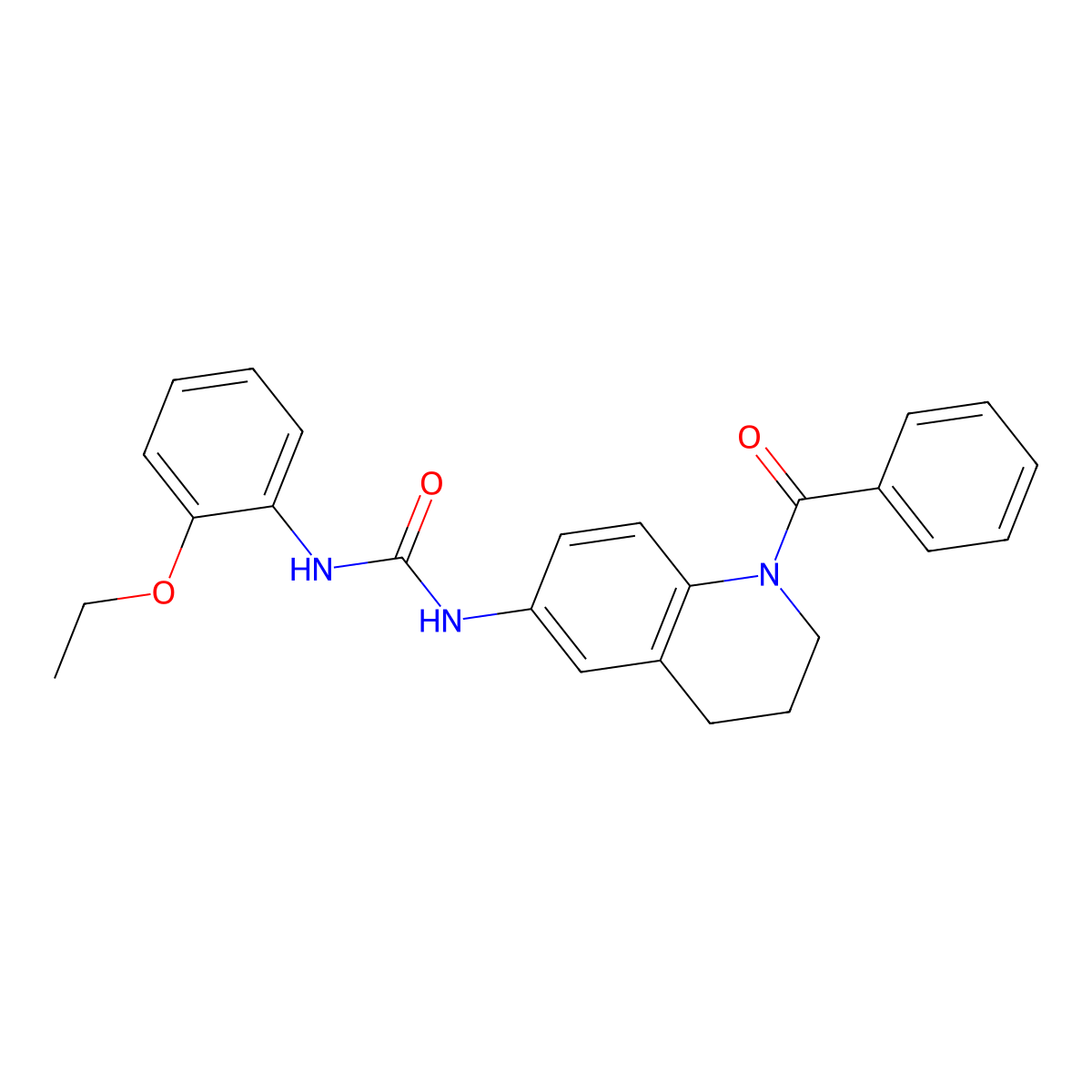 1-(1-Benzoyl-1,2,3,4-tetrahydroquinolin-6-yl)-3-(2-ethoxyphenyl)urea molecular structure, CAS 1203387-62-5
