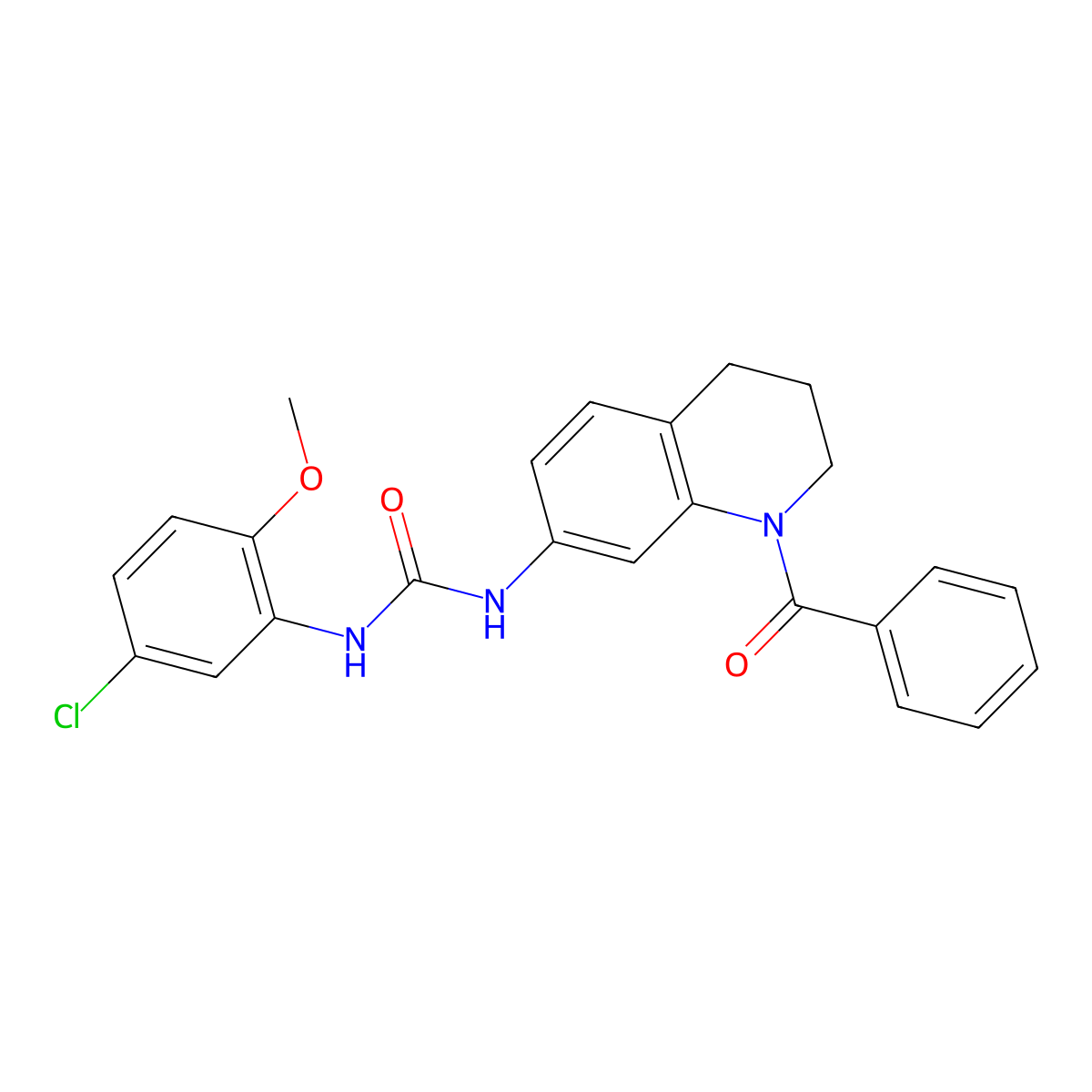 1-(1-Benzoyl-1,2,3,4-tetrahydroquinolin-7-yl)-3-(5-chloro-2-methoxyphenyl)urea molecular structure, CAS 1203387-66-9