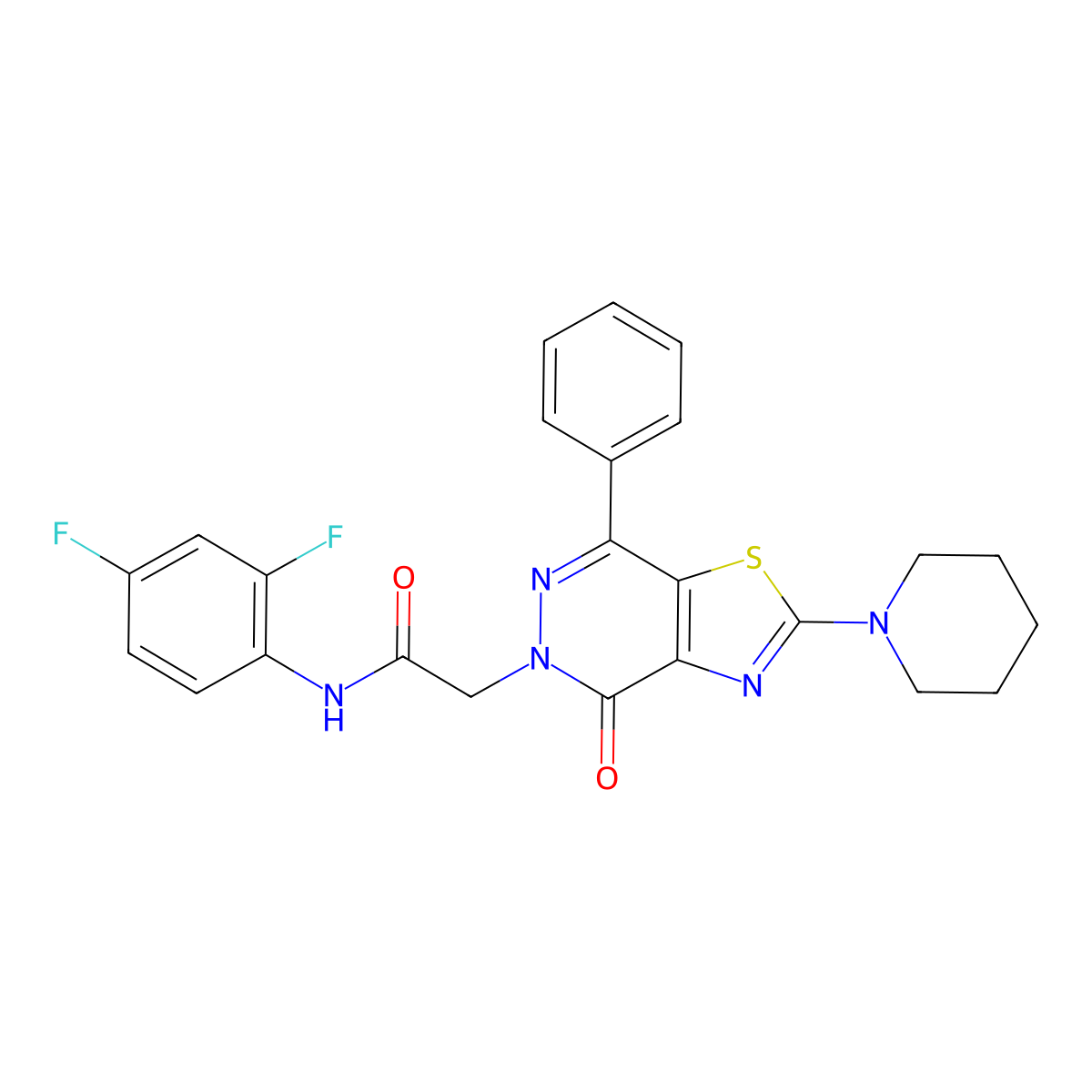 N-(2,4-difluorophenyl)-2-(4-oxo-7-phenyl-2-(piperidin-1-yl)thiazolo[4,5-d]pyridazin-5(4H)-yl)acetamide molecular structure, CAS 1203388-09-3