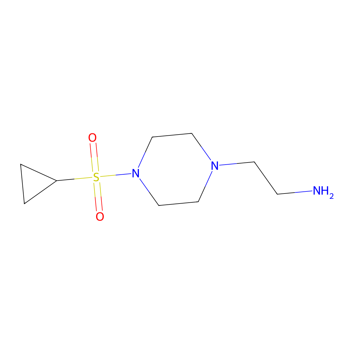 {2-[4-(Cyclopropylsulfonyl)piperazin-1-yl]ethyl}amine molecular structure, CAS 1203389-70-1