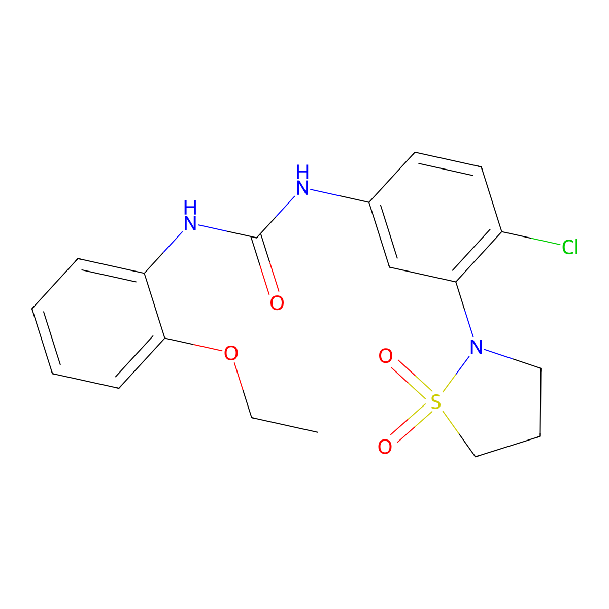 1-(4-Chloro-3-(1,1-dioxidoisothiazolidin-2-yl)phenyl)-3-(2-ethoxyphenyl)urea molecular structure, CAS 1203391-16-5