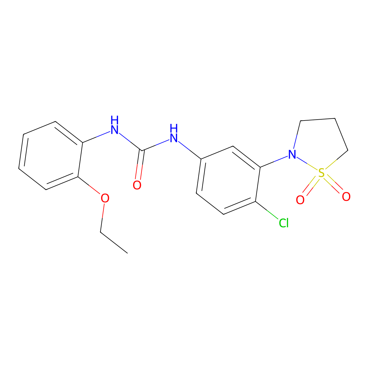 1-(4-Chloro-3-(1,1-dioxidoisothiazolidin-2-yl)phenyl)-3-(2-ethoxyphenyl)urea molecular structure, CAS 1203391-16-5