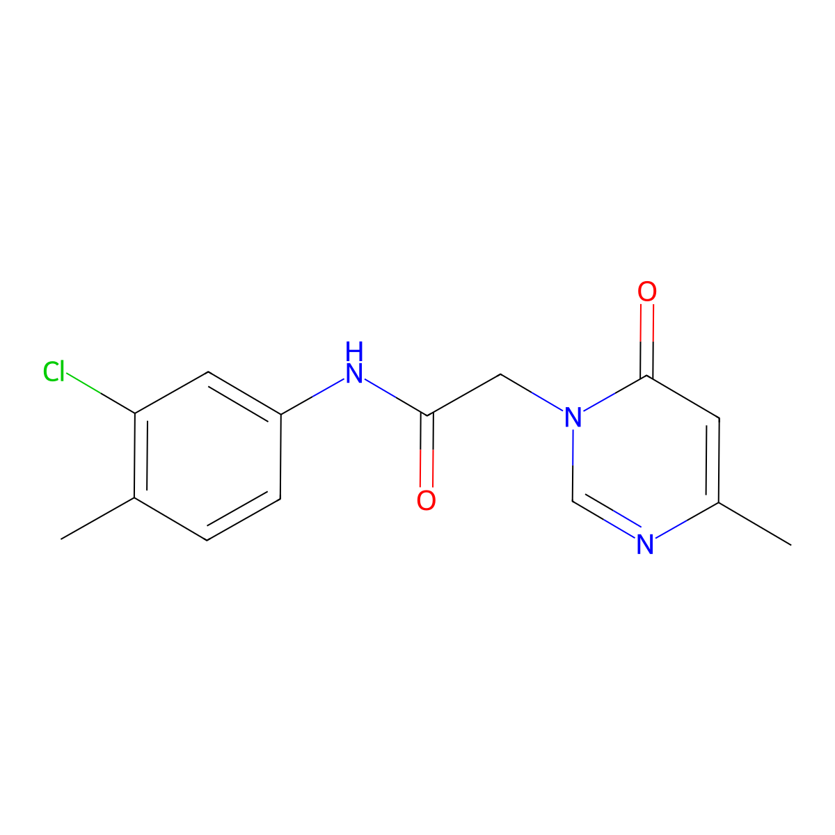 N-(3-chloro-4-methylphenyl)-2-(4-methyl-6-oxopyrimidin-1(6H)-yl)acetamide molecular structure, CAS 1203391-59-6