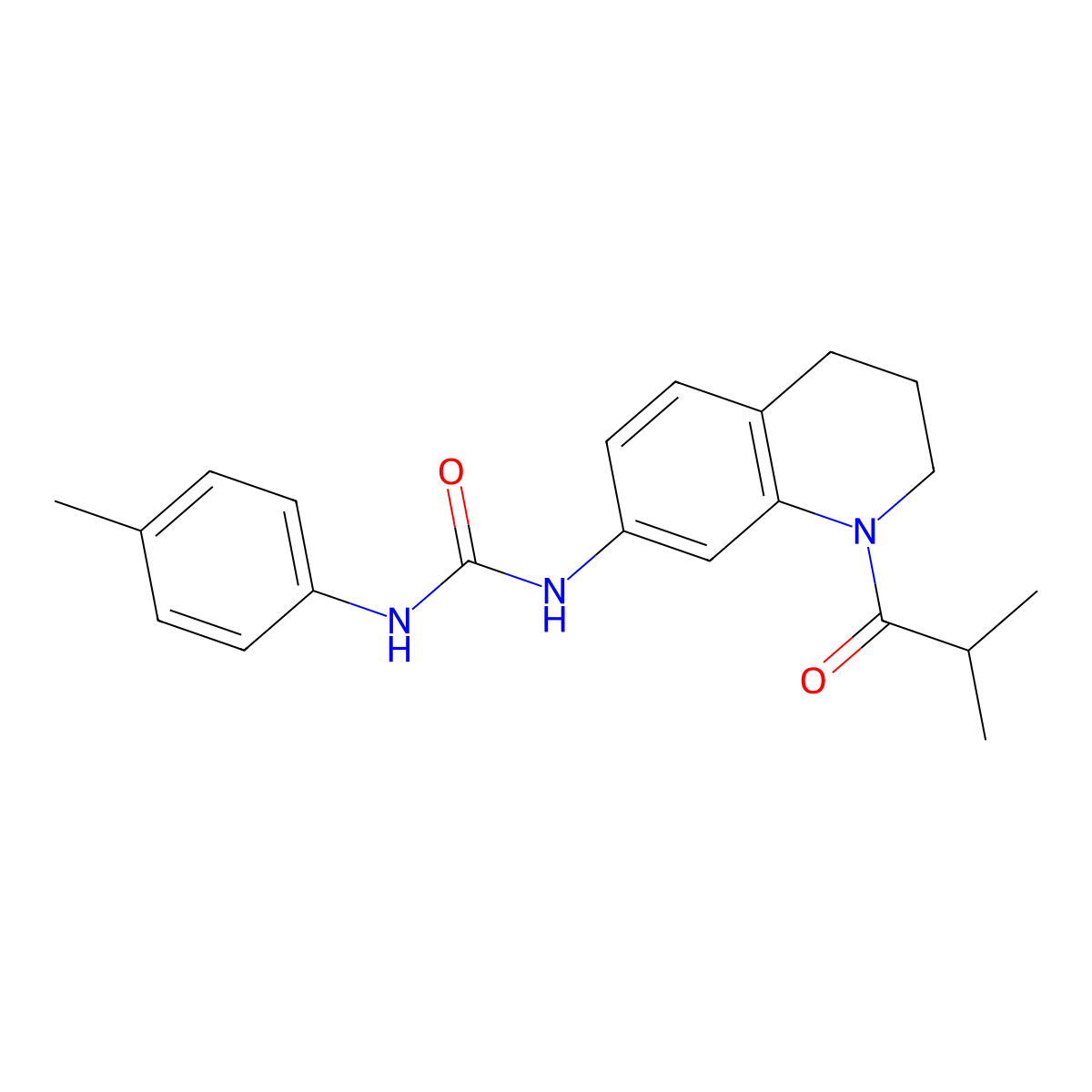 1-(1-Isobutyryl-1,2,3,4-tetrahydroquinolin-7-yl)-3-(p-tolyl)urea molecular structure, CAS 1203391-84-7