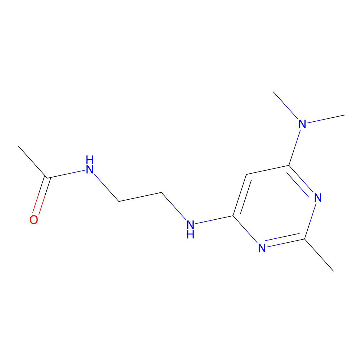 N-(2-{[6-(dimethylamino)-2-methylpyrimidin-4-yl]amino}ethyl)acetamide molecular structure, CAS 1203392-52-2