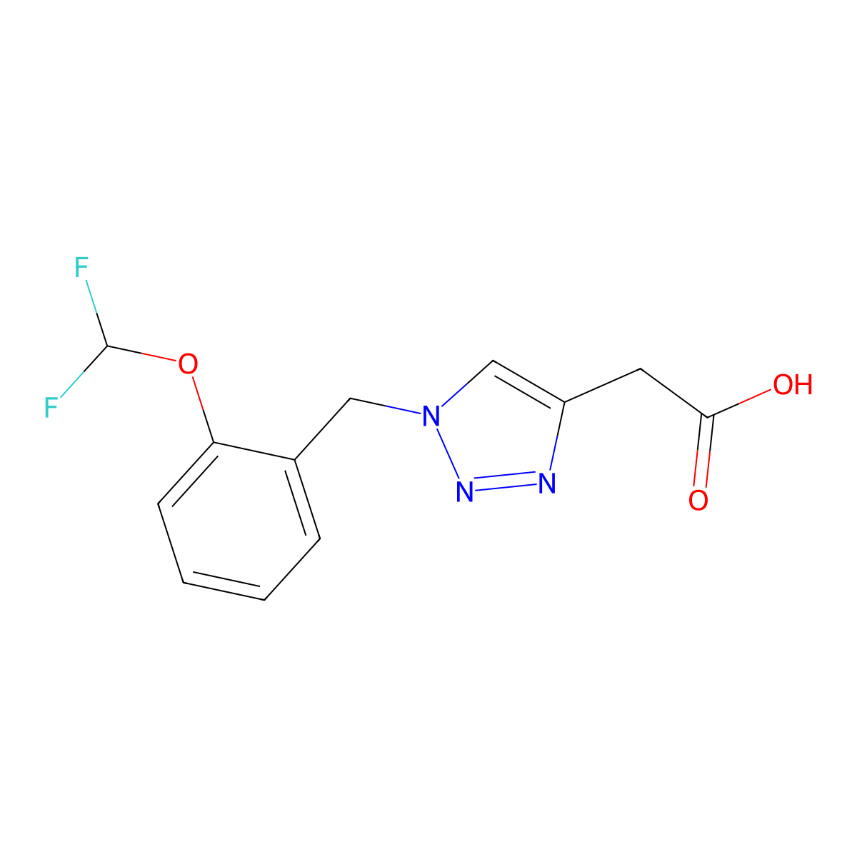 1-((2-(Difluoromethoxy)phenyl)methyl)-1H-1,2,3-triazole-4-acetic acid molecular structure, CAS 1203393-38-7