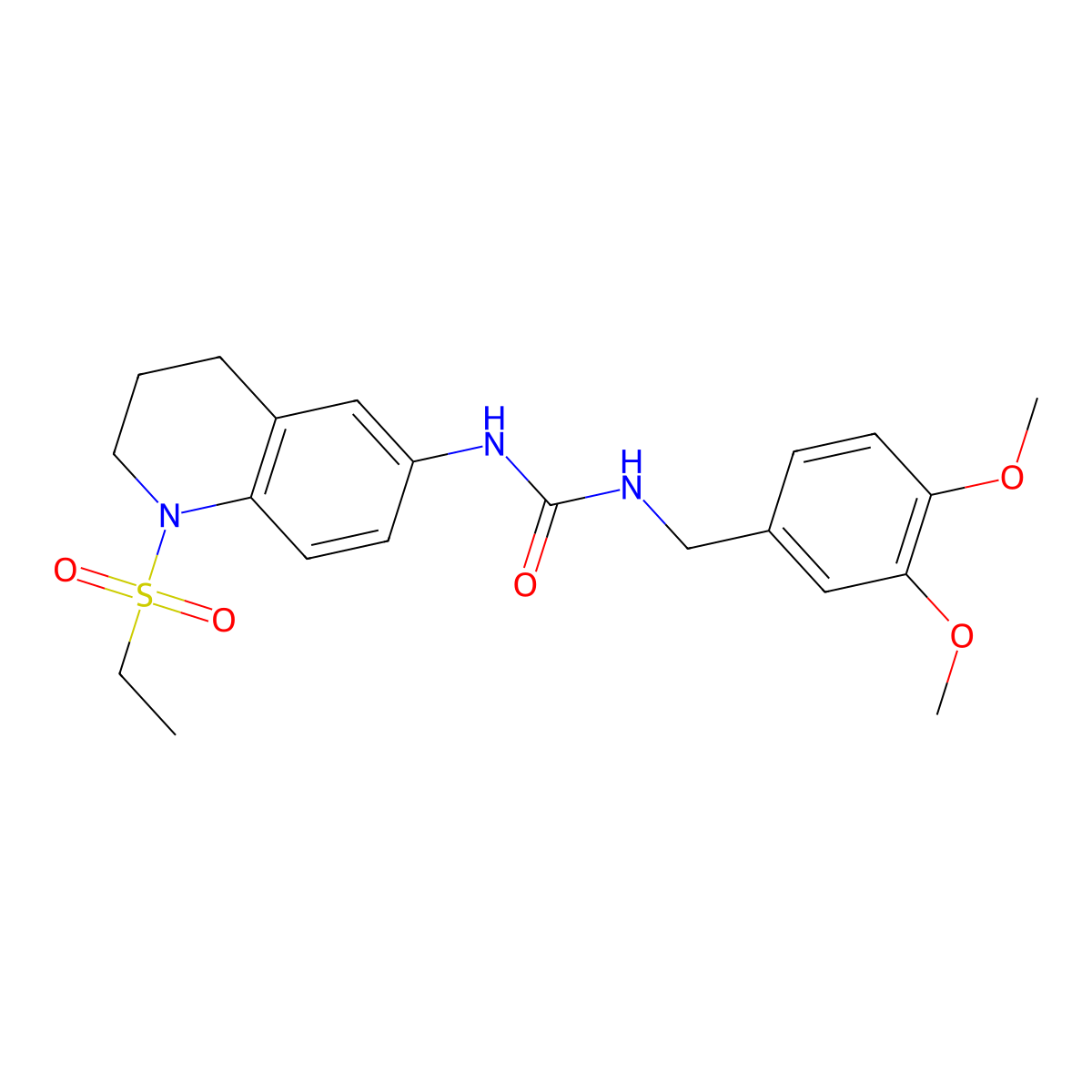 1-(3,4-Dimethoxybenzyl)-3-(1-(ethylsulfonyl)-1,2,3,4-tetrahydroquinolin-6-yl)urea molecular structure, CAS 1203394-52-8