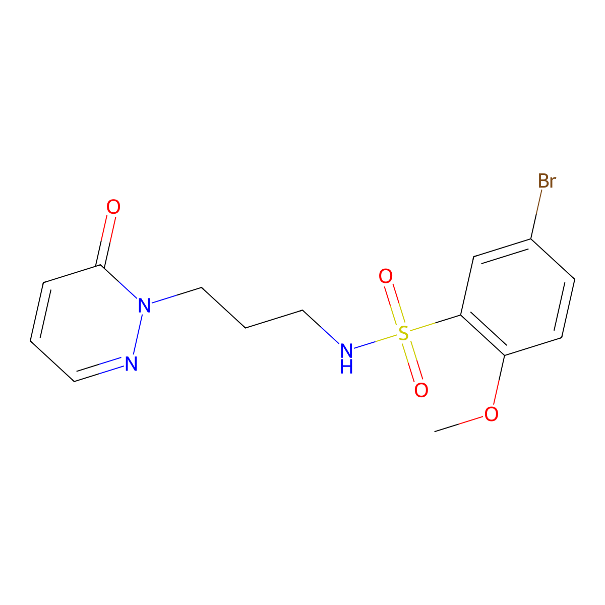5-bromo-2-methoxy-N-(3-(6-oxopyridazin-1(6H)-yl)propyl)benzenesulfonamide molecular structure, CAS 1203395-57-6