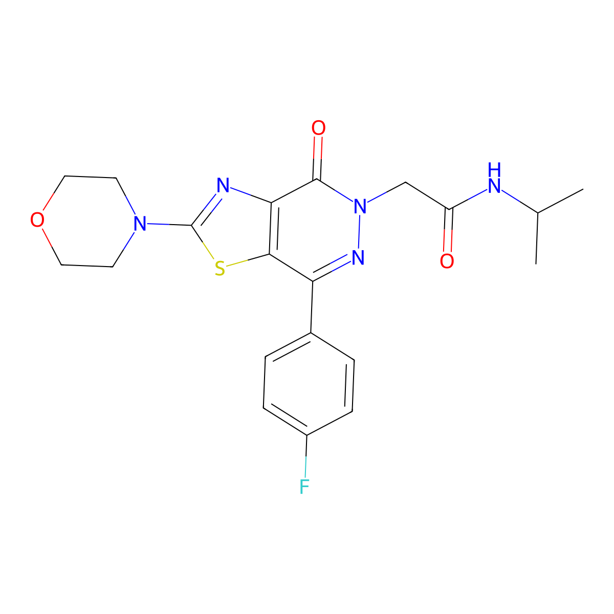 2-(7-(4-fluorophenyl)-2-morpholino-4-oxothiazolo[4,5-d]pyridazin-5(4H)-yl)-N-isopropylacetamide molecular structure, CAS 1203398-59-7