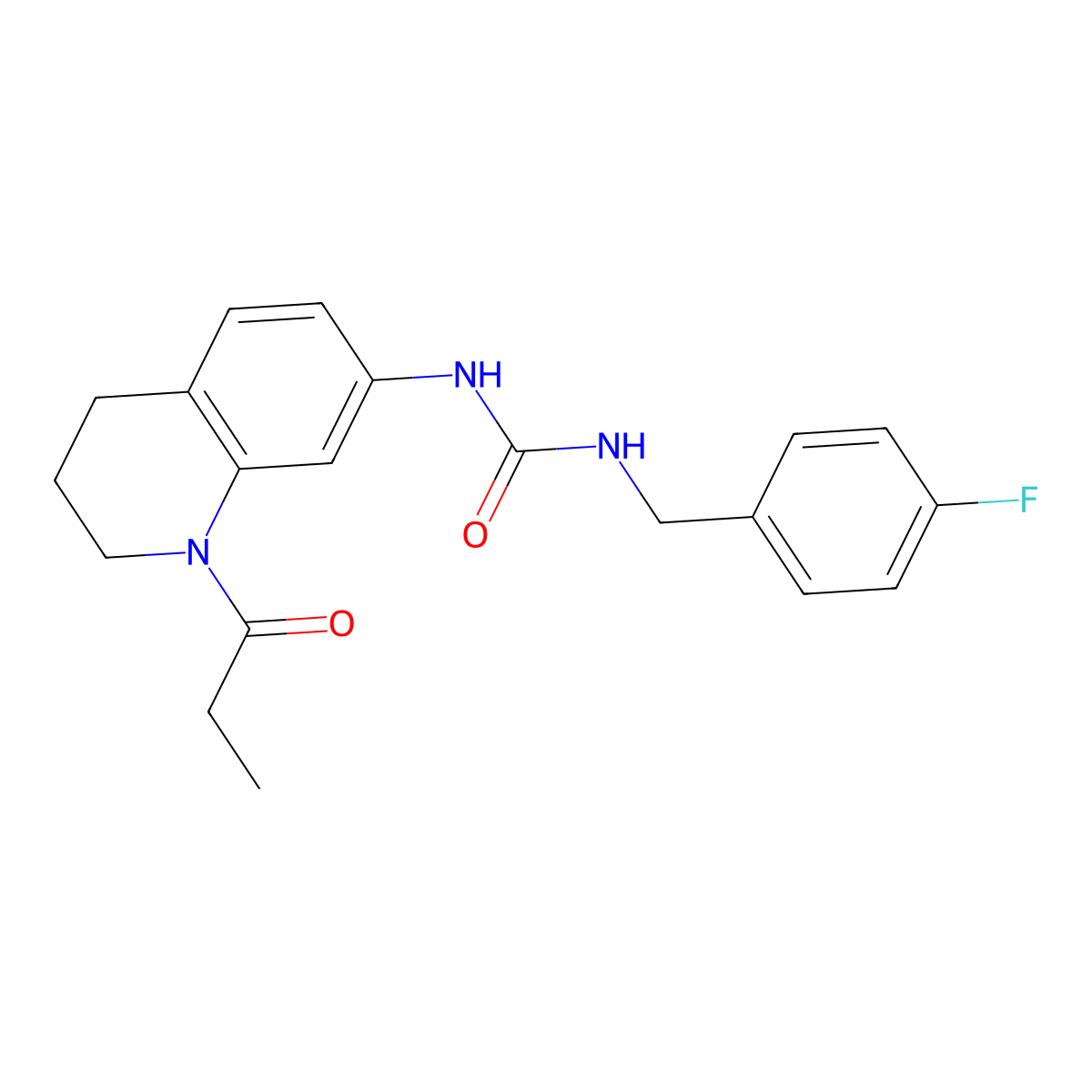 1-(4-Fluorobenzyl)-3-(1-propionyl-1,2,3,4-tetrahydroquinolin-7-yl)urea molecular structure, CAS 1203398-77-9