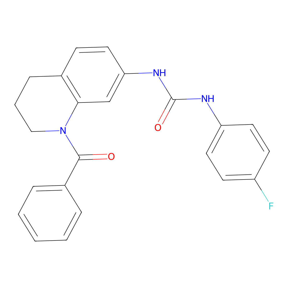 1-(1-Benzoyl-1,2,3,4-tetrahydroquinolin-7-yl)-3-(4-fluorophenyl)urea molecular structure, CAS 1203399-13-6