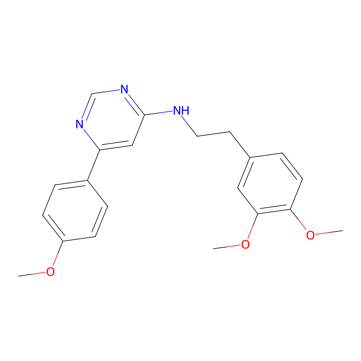 N-[2-(3,4-dimethoxyphenyl)ethyl]-6-(4-methoxyphenyl)pyrimidin-4-amine molecular structure, CAS 1203399-70-5