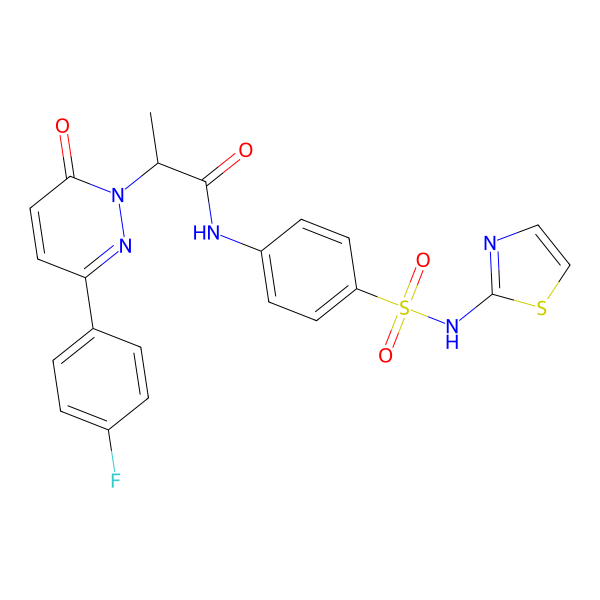 2-(3-(4-fluorophenyl)-6-oxopyridazin-1(6H)-yl)-N-(4-(N-(thiazol-2-yl)sulfamoyl)phenyl)propanamide molecular structure, CAS 1203402-93-0