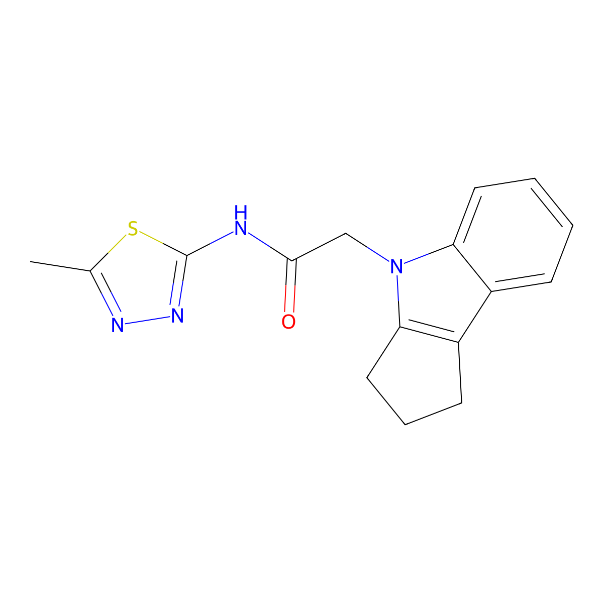 2-(2,3-dihydrocyclopenta[b]indol-4(1H)-yl)-N-(5-methyl-1,3,4-thiadiazol-2-yl)acetamide molecular structure, CAS 1203403-18-2