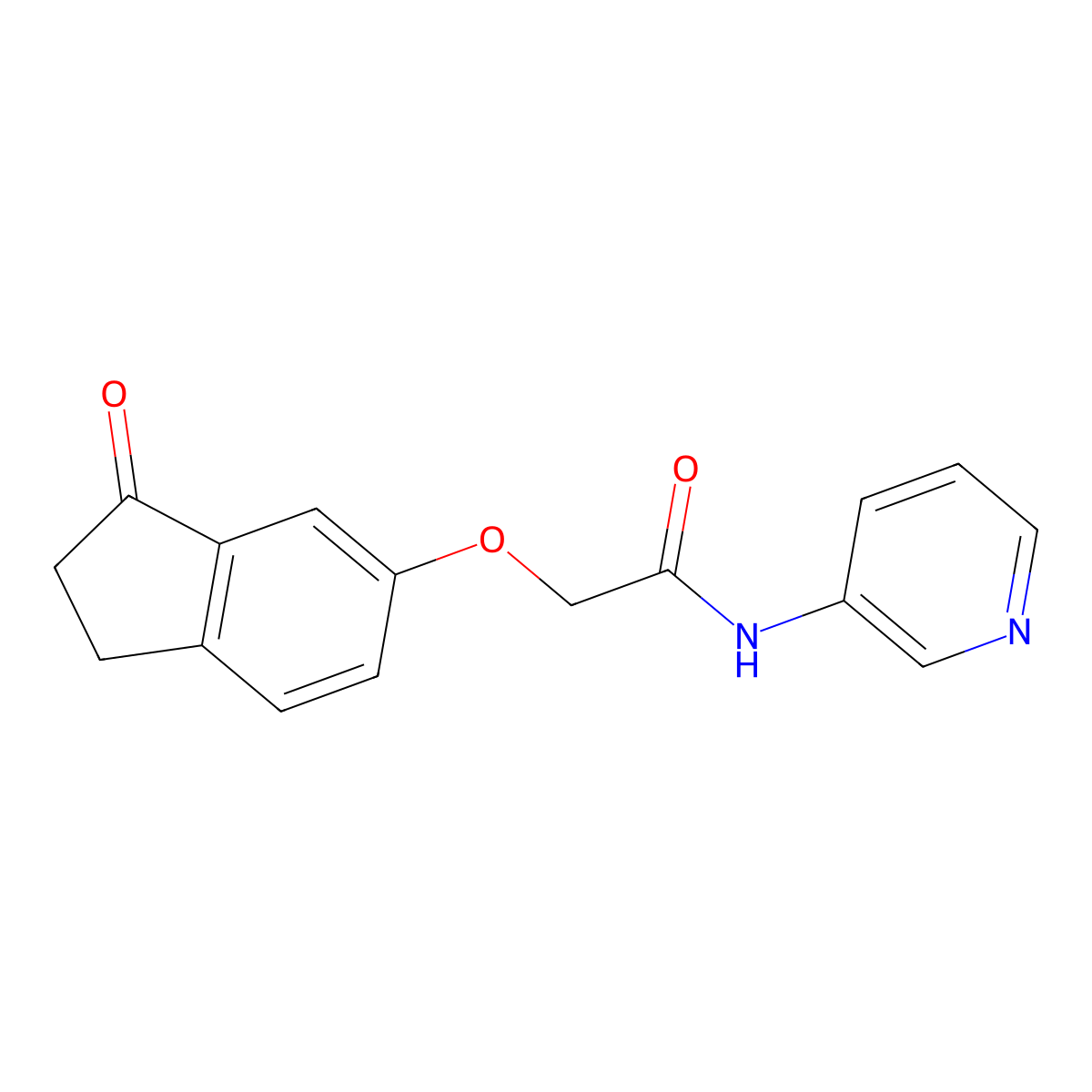 2-((3-oxo-2,3-dihydro-1H-inden-5-yl)oxy)-N-(pyridin-3-yl)acetamide molecular structure, CAS 1203403-88-6