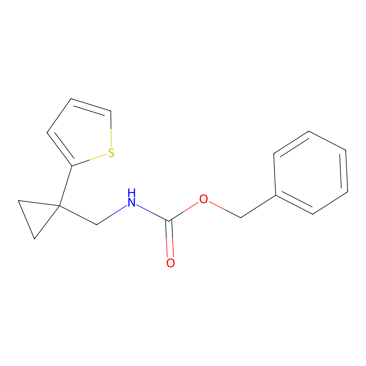 benzyl N-{[1-(thiophen-2-yl)cyclopropyl]methyl}carbamate molecular structure, CAS 1203403-98-8