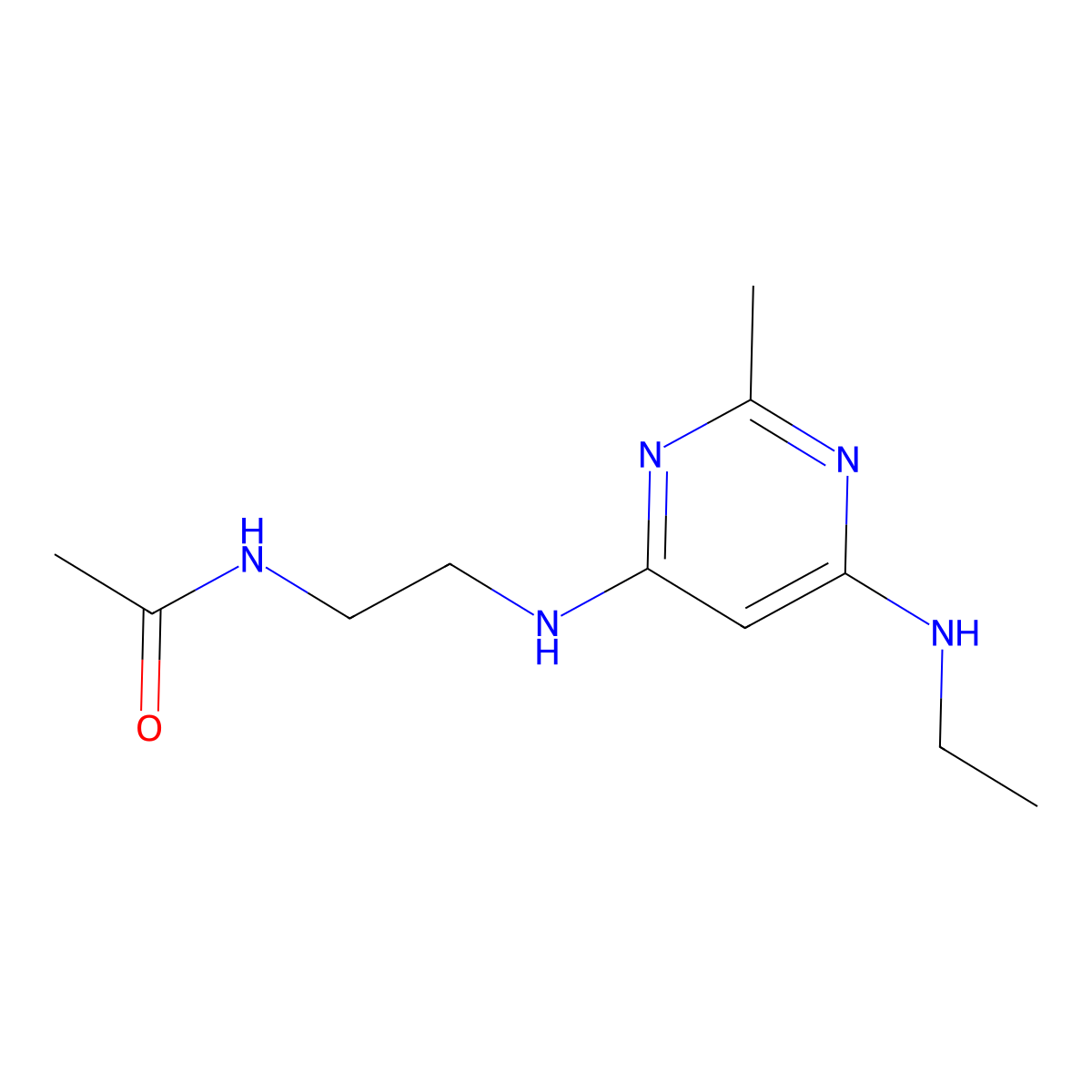 N-(2-((6-(ethylamino)-2-methylpyrimidin-4-yl)amino)ethyl)acetamide molecular structure, CAS 1203406-86-3