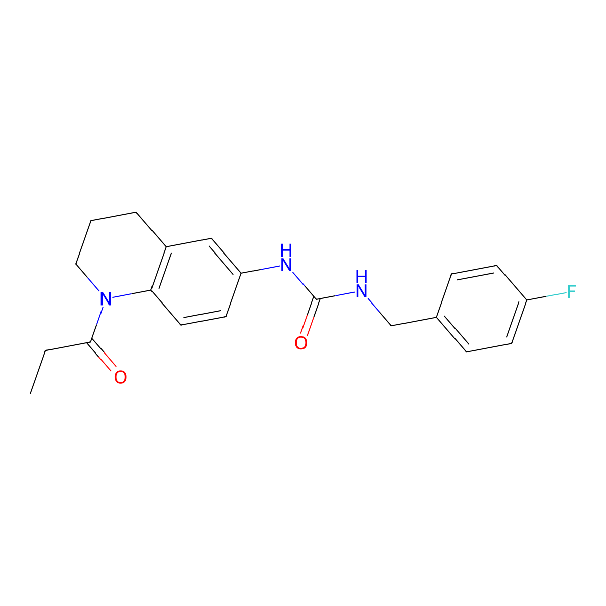 1-(4-Fluorobenzyl)-3-(1-propionyl-1,2,3,4-tetrahydroquinolin-6-yl)urea molecular structure, CAS 1203407-15-1