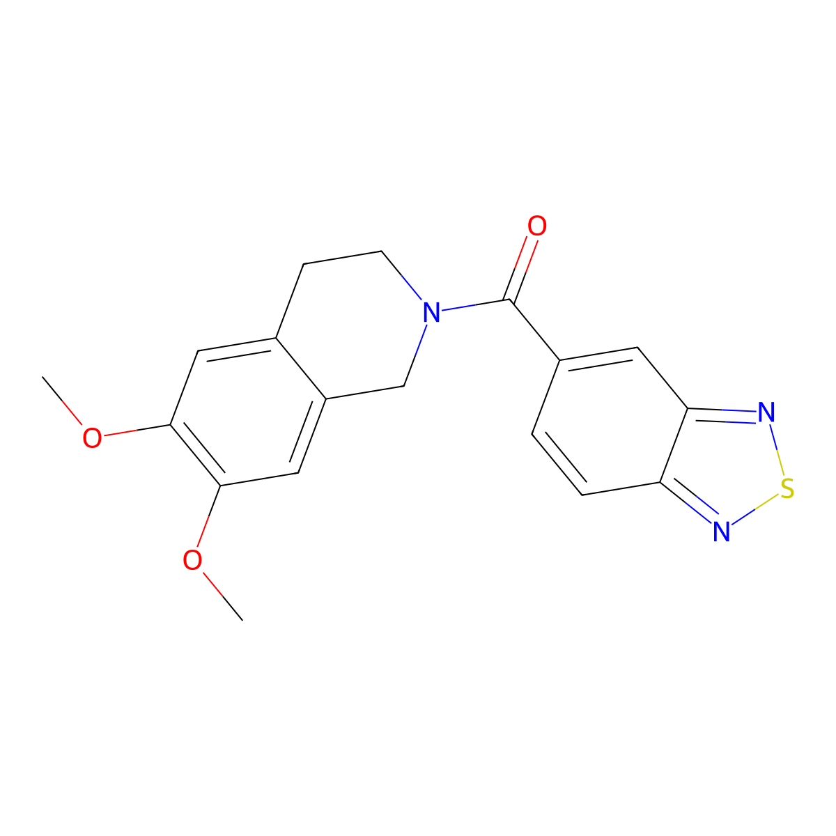 benzo[c][1,2,5]thiadiazol-5-yl(6,7-dimethoxy-3,4-dihydroisoquinolin-2(1H)-yl)methanone molecular structure, CAS 1203407-28-6