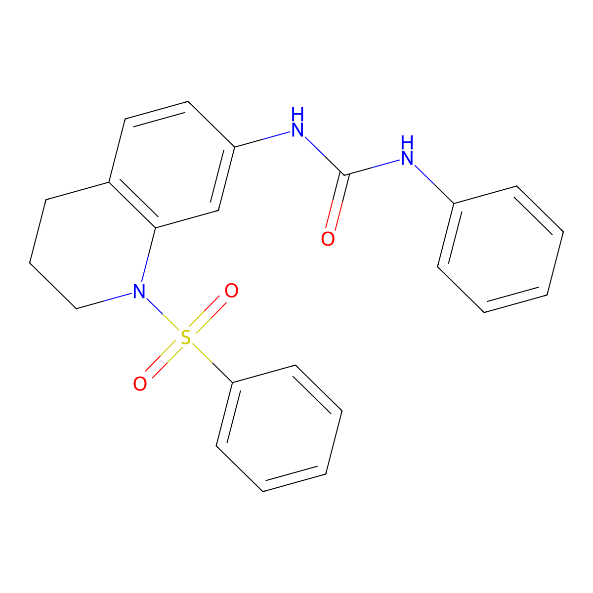 1-Phenyl-3-(1-(phenylsulfonyl)-1,2,3,4-tetrahydroquinolin-7-yl)urea molecular structure, CAS 1203408-05-2