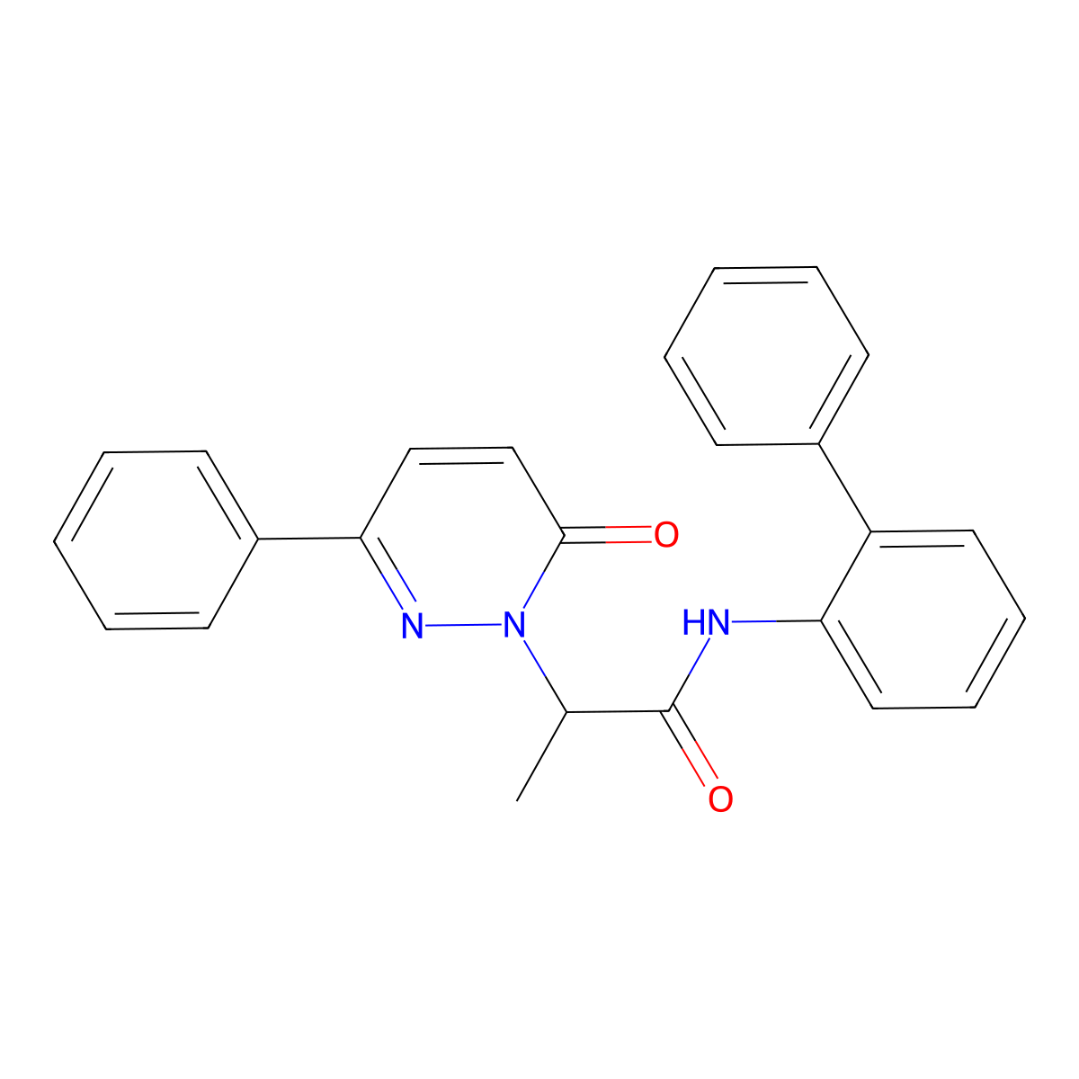 N-([1,1'-biphenyl]-2-yl)-2-(6-oxo-3-phenylpyridazin-1(6H)-yl)propanamide molecular structure, CAS 1203408-73-4