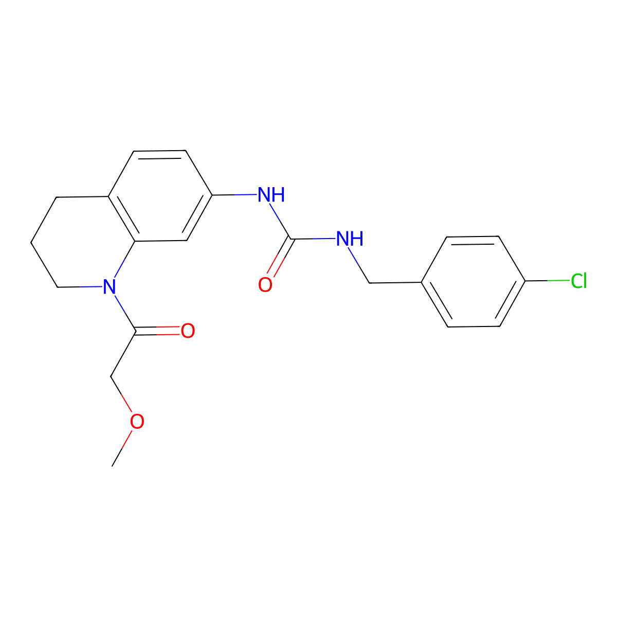 1-(4-Chlorobenzyl)-3-(1-(2-methoxyacetyl)-1,2,3,4-tetrahydroquinolin-7-yl)urea molecular structure, CAS 1203410-76-7