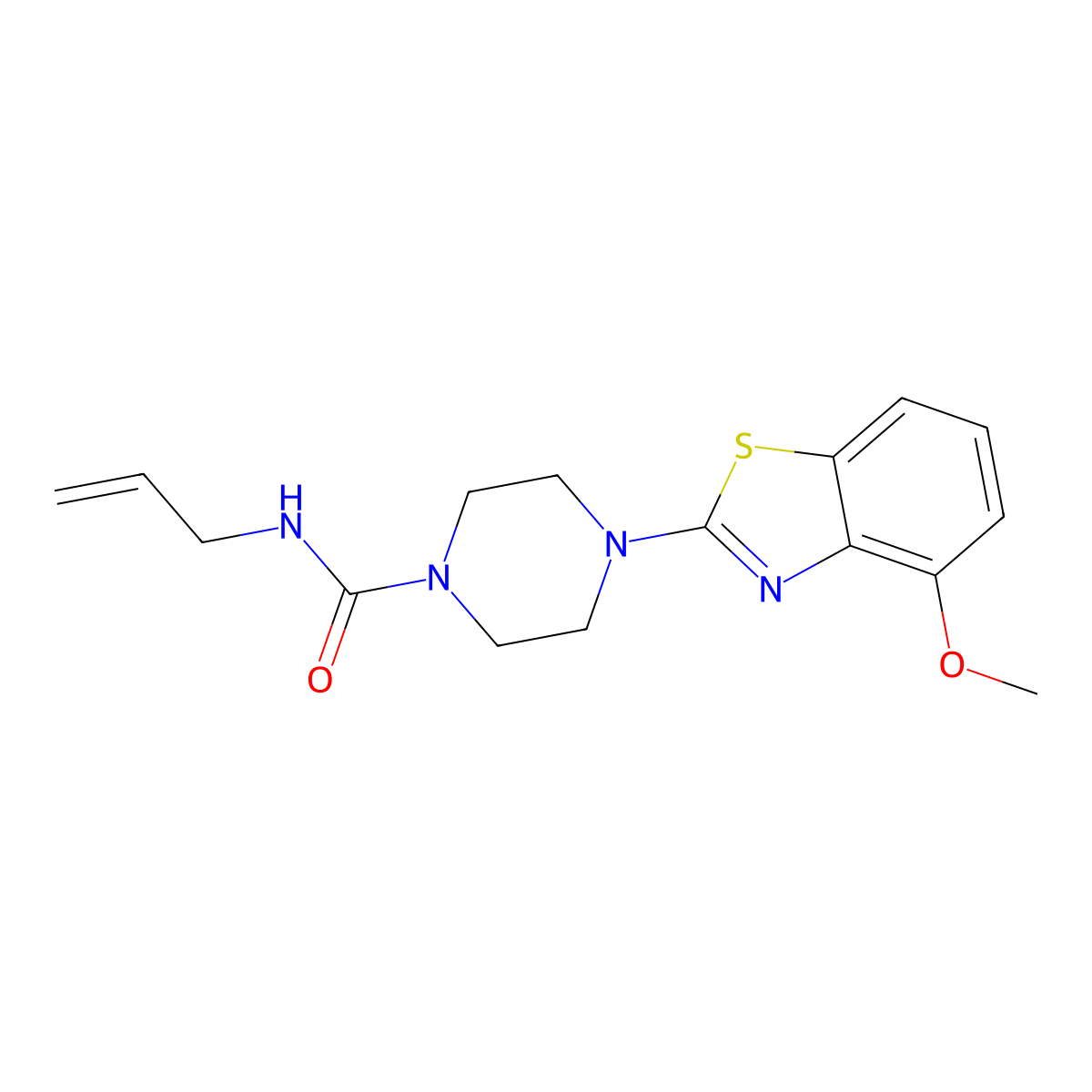 N-allyl-4-(4-methoxybenzo[d]thiazol-2-yl)piperazine-1-carboxamide molecular structure, CAS 1203411-55-5