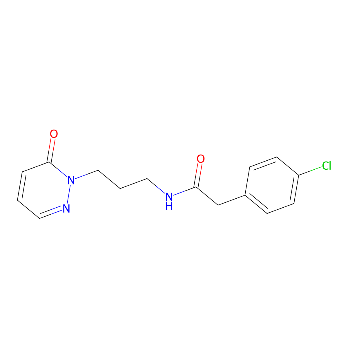 2-(4-chlorophenyl)-N-(3-(6-oxopyridazin-1(6H)-yl)propyl)acetamide molecular structure, CAS 1203412-07-0
