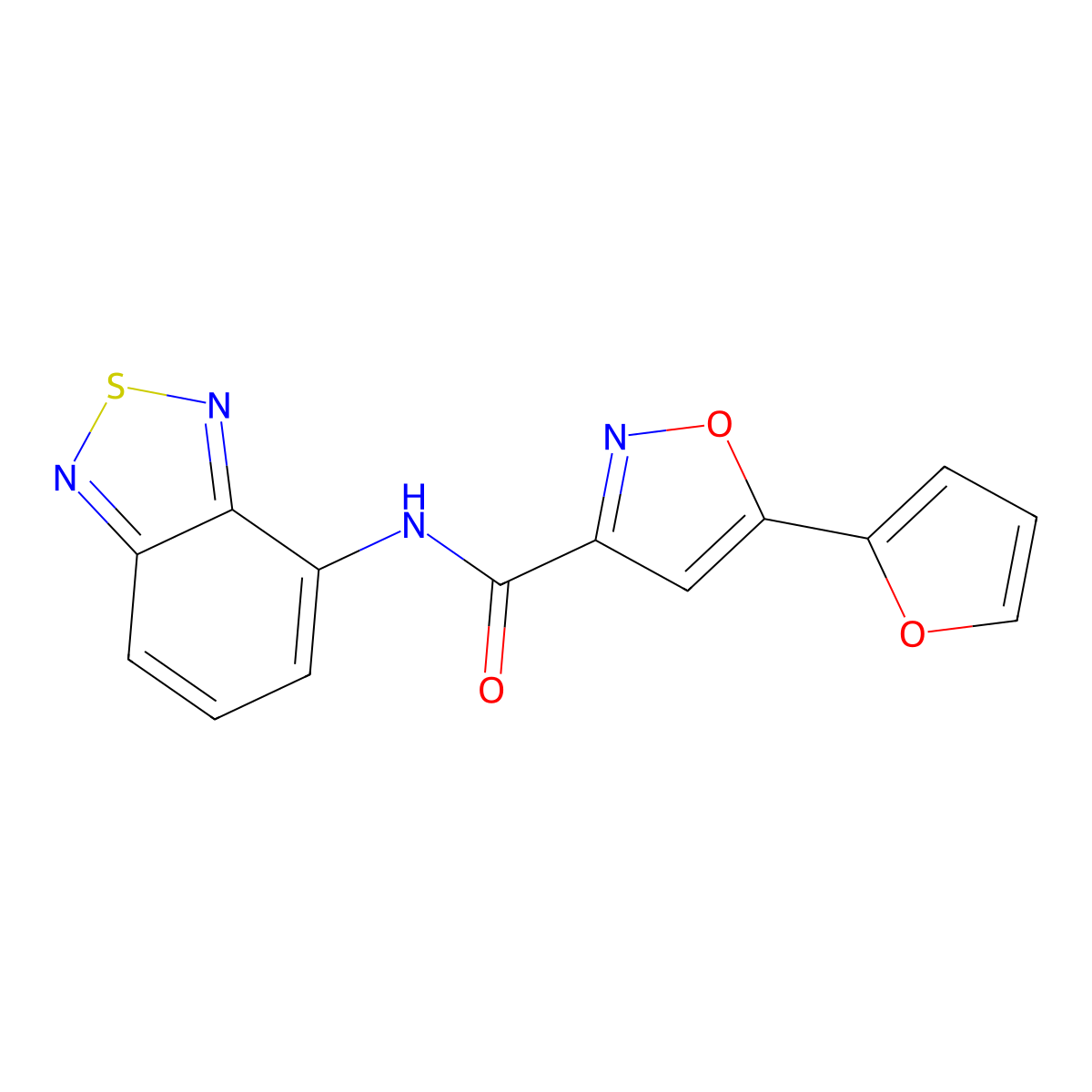 N-(benzo[c][1,2,5]thiadiazol-4-yl)-5-(furan-2-yl)isoxazole-3-carboxamide molecular structure, CAS 1203413-10-8