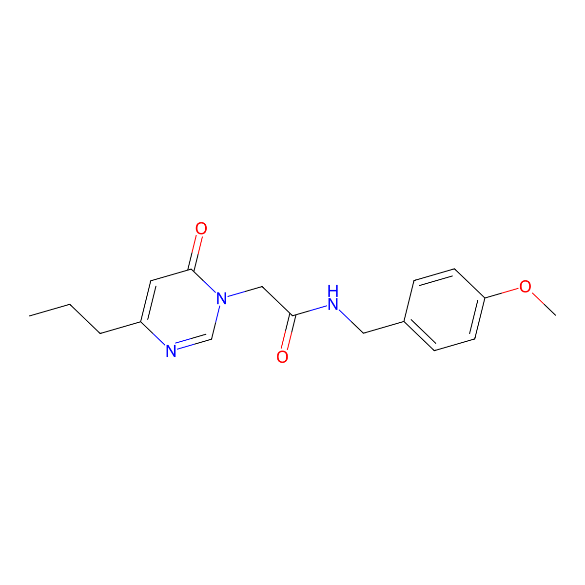 N-(4-methoxybenzyl)-2-(6-oxo-4-propylpyrimidin-1(6H)-yl)acetamide molecular structure, CAS 1203413-65-3