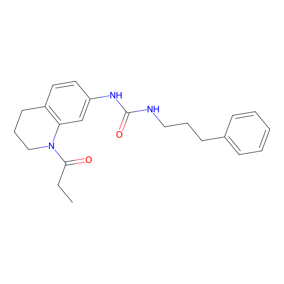 1-(3-Phenylpropyl)-3-(1-propionyl-1,2,3,4-tetrahydroquinolin-7-yl)urea molecular structure, CAS 1203415-63-7