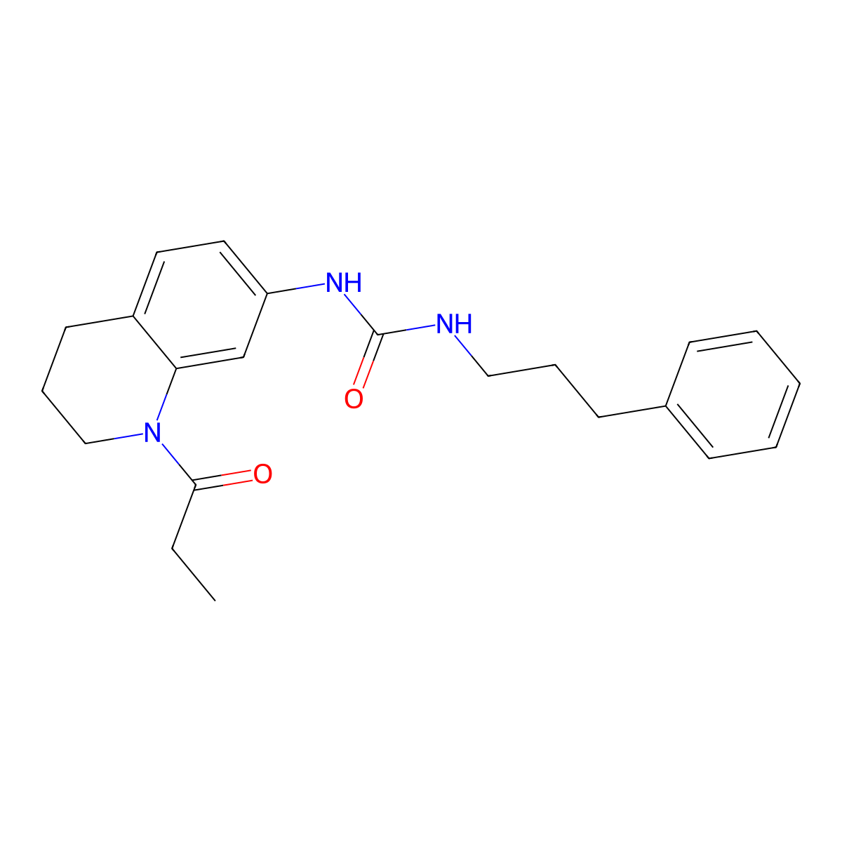 1-(3-Phenylpropyl)-3-(1-propionyl-1,2,3,4-tetrahydroquinolin-7-yl)urea molecular structure, CAS 1203415-63-7
