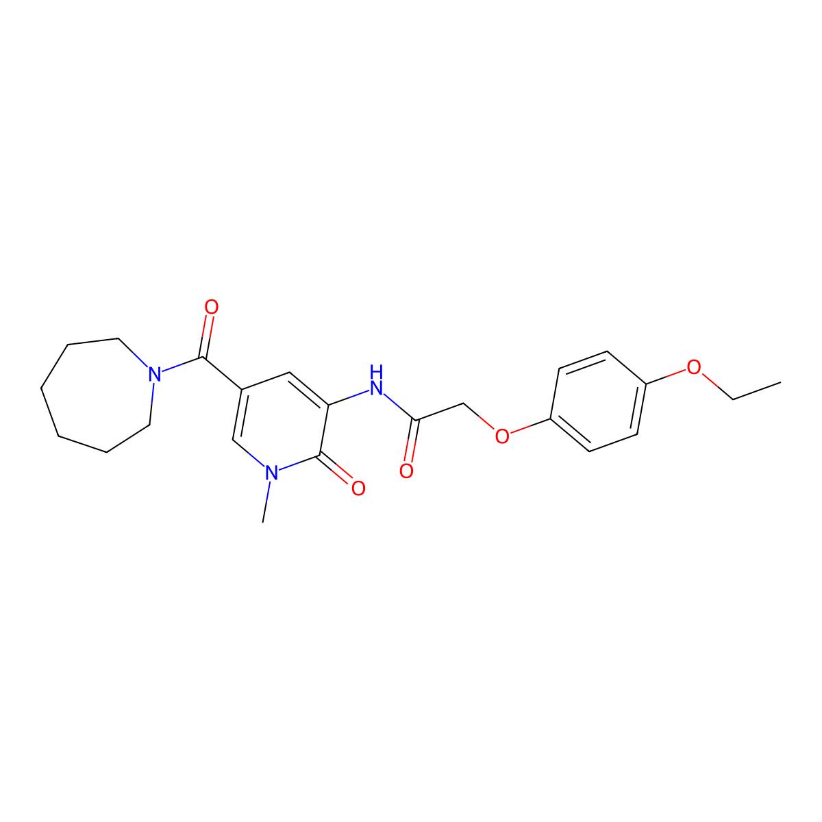 N-[5-(azepane-1-carbonyl)-1-methyl-2-oxo-1,2-dihydropyridin-3-yl]-2-(4-ethoxyphenoxy)acetamide molecular structure, CAS 1203418-51-2